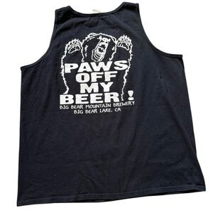 Vintage anvil black tank top with white paws off my beer graphic #Skater #Anvil